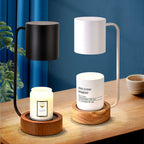 Candle Warmer Lamp Dimmable Wooden Base Electric Wax Melt Lamp with Optional Timer Japanese Minimalist Table Lamp for Bedroom
