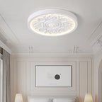 Carved LED Ceiling Light Round Ornate Flush Mount Ceiling Lamp for Bedroom and Living Room