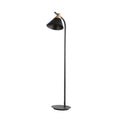 Macaron Floor Lamp Nordic Metal Standing Lamp with Cone Shade and Wooden Joint Curved Reading Lamp for Living Room and Bedroom