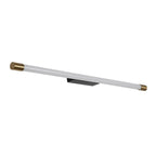 Slim LED Tube Wall Light Minimalist Aluminium Vanity Bar Mirror Lamp with Brass Tone End Caps for Bathroom | Bedroom and Living Room