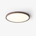 Minimalist Wood Flush Mount Ceiling Light With Slim Profile in Walnut Wood Grain — Ashbury Home & Living
