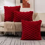 Soft Marshmallow Cushion Cover Plush Textured Faux Fur Pillowcase for Sofa