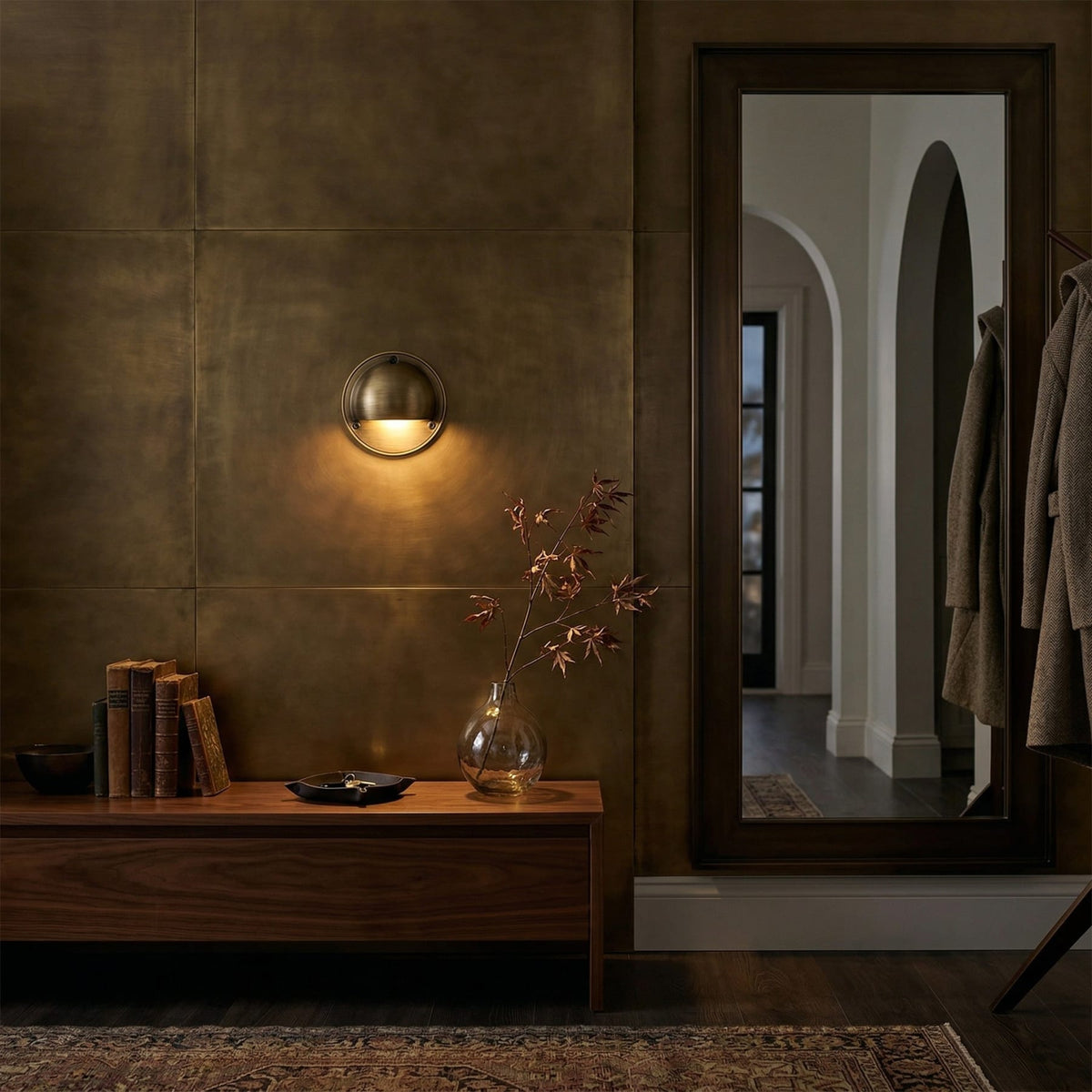Contemporary Copper Wall Light With Dimmable Tri-Colour Glow — Ashbury Home & Living