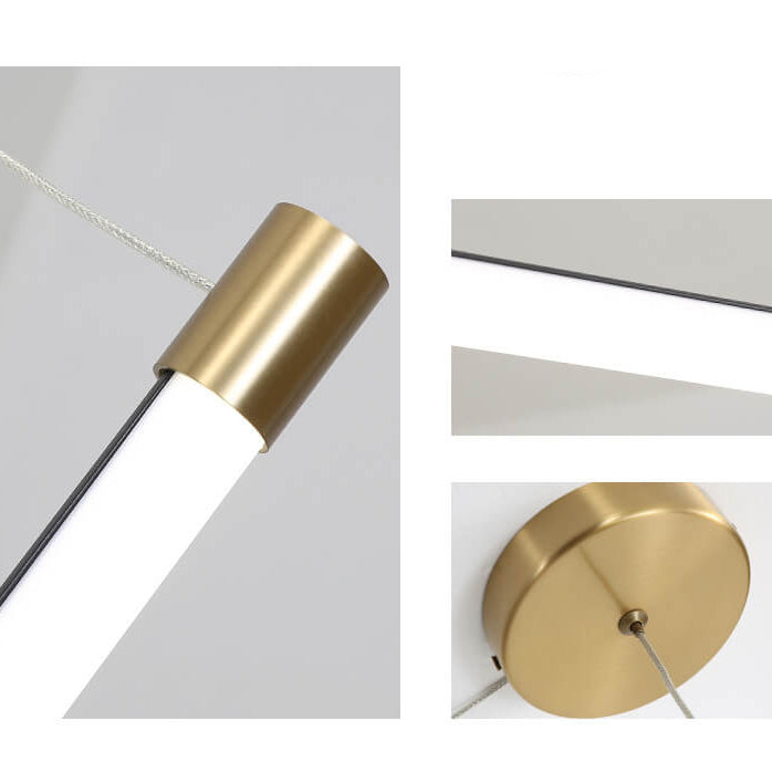 Slim LED Tube Wall Light Minimalist Aluminium Vanity Bar Mirror Lamp with Brass Tone End Caps for Bathroom | Bedroom and Living Room