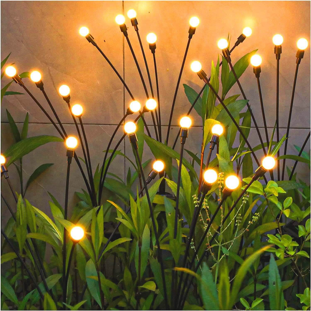 Solar Firefly Garden Lights Swaying LED Stake Lights Outdoor Waterproof Pathway Lights with Dusk to Dawn Sensor for Borders | Patio and Lawn