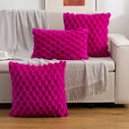 Soft Marshmallow Cushion Cover Plush Textured Faux Fur Pillowcase for Sofa