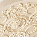 Carved LED Ceiling Light Round Ornate Flush Mount Ceiling Lamp for Bedroom and Living Room