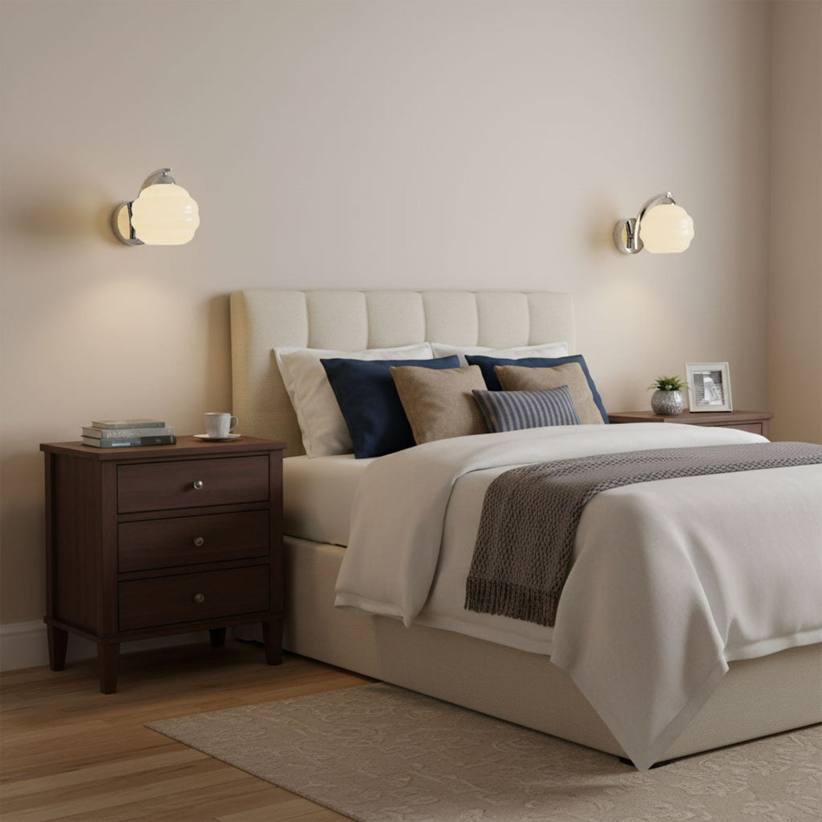 Contemporary Wrought Iron and Glass Wall Light With Warm LED Glow — Ashbury Home & Living