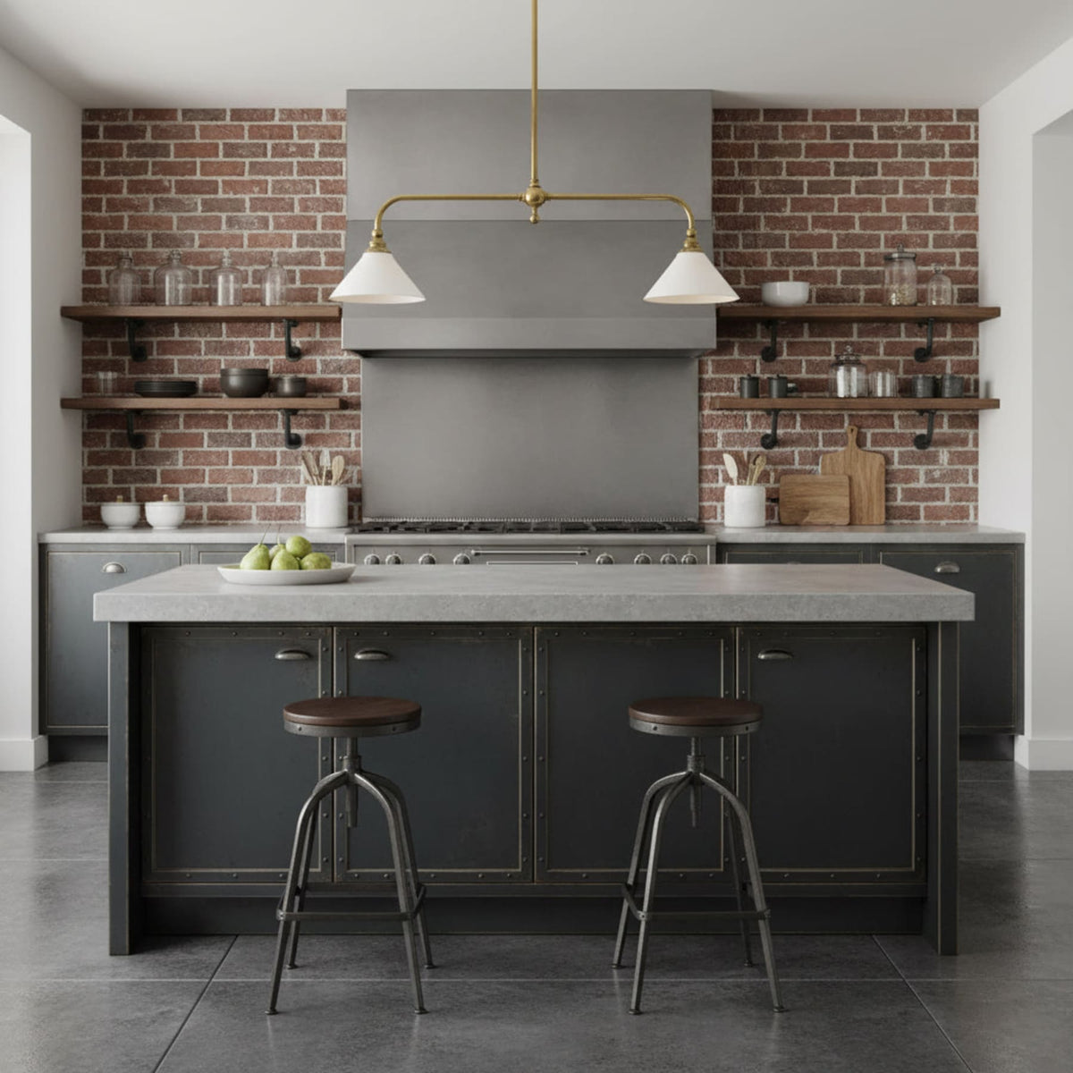 Modern Brass Pendant Light With Ceramic Shades for Dining Room — Ashbury Home & Living