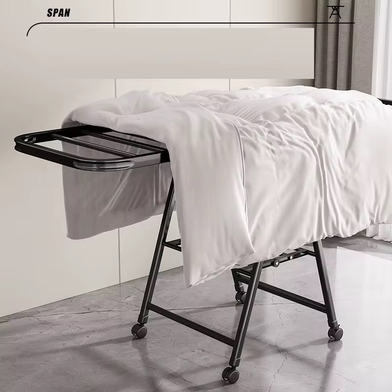 Folding Clothes Drying Rack on Wheels Freestanding Metal Laundry Airer with Wing Rails Indoor and Outdoor Clothes Horse for Balcony | Bedroom