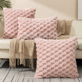 Soft Marshmallow Cushion Cover Plush Textured Faux Fur Pillowcase for Sofa
