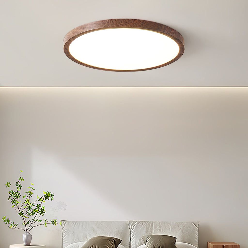 Minimalist Wood Flush Mount Ceiling Light With Slim Profile — Ashbury Home & Living