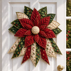 Christmas Door Hanger Sewing Kit Quilted Patchwork Wall Hanging DIY Craft Kit with Fabric | Templates and Instructions for Beginners
