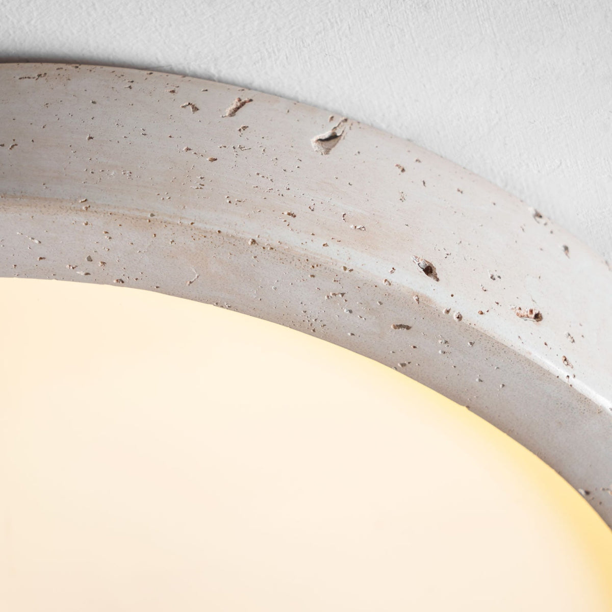 Modern Travertine Flush Mount Ceiling Light With Slim Profile — Ashbury Home & Living