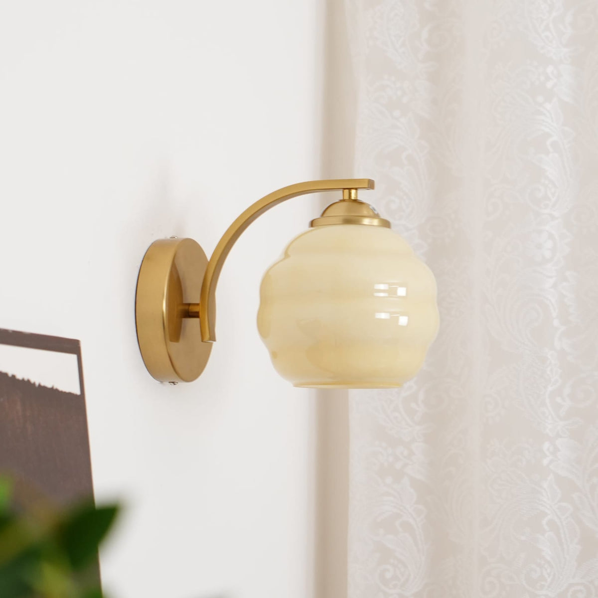 Contemporary Wrought Iron and Glass Wall Light With Warm LED Glow — Ashbury Home & Living