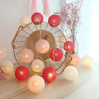 Cotton Ball String Lights LED Fairy Lights with Woven Cotton Balls Battery or USB Powered Garland Lights for Bedroom | Living Room | Nursery and Party