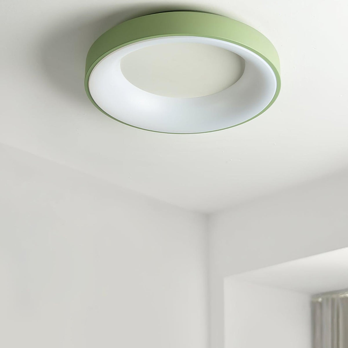 Modern Wrought Iron Flush Mount Ceiling Light With Tri-Colour LED Glow — Ashbury Home & Living