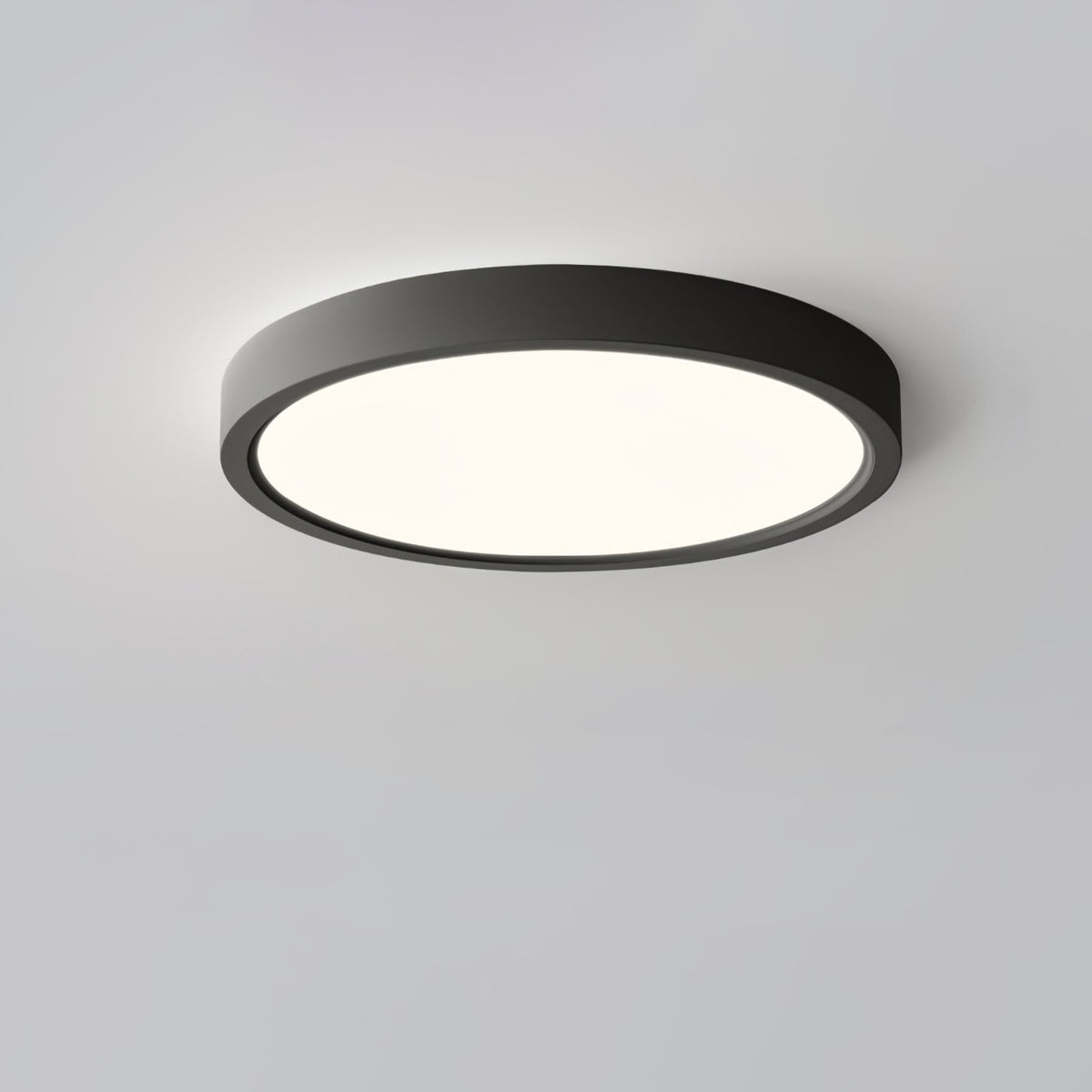 Minimalist Iron Flush Mount Ceiling Light With Slim Low-Profile Design in Black — Ashbury Home & Living