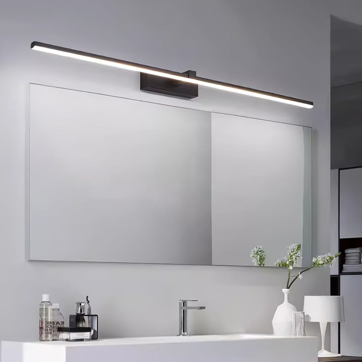 Modern Iron Linear Wall Light With Integrated LED for Hallway — Ashbury Home & Living