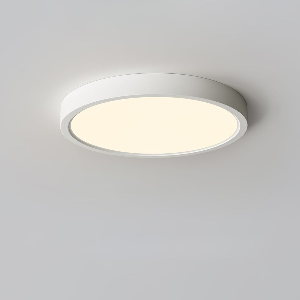 Minimalist Iron Flush Mount Ceiling Light With Slim Low-Profile Design in White — Ashbury Home & Living