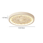 Carved LED Ceiling Light Round Ornate Flush Mount Ceiling Lamp for Bedroom and Living Room