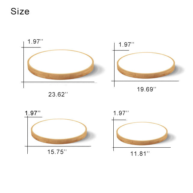 Solid Wood LED Ceiling Light Round Ultra Slim Flush Mount Ceiling Lamp Nordic Wooden Frame for Living Room and Bedroom