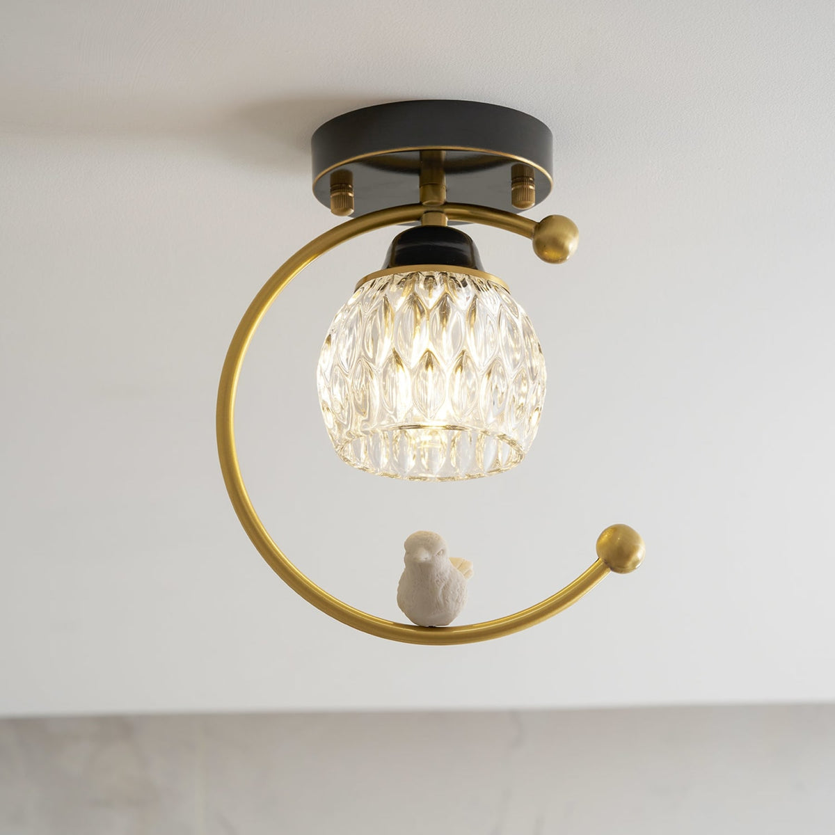 Contemporary Solid Brass Flush Mount Ceiling Light — Ashbury Home & Living