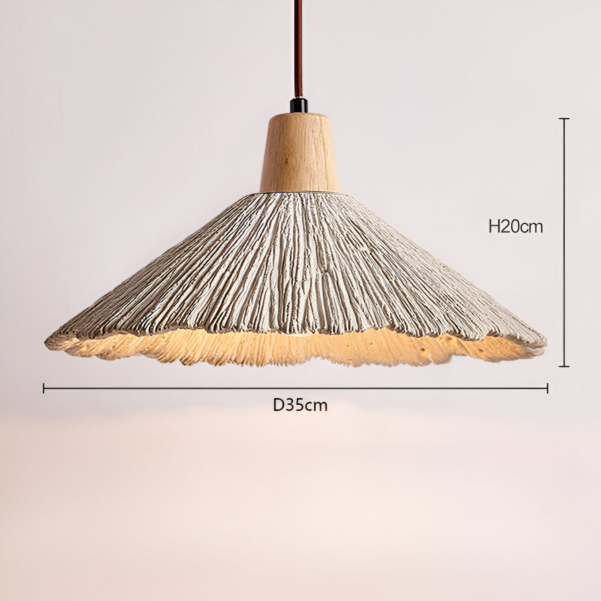 Cream Wabi-Sabi Cement Pendant Light With E27 LED Light