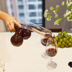 Novelty Glass Decanter Curved Glass Carafe with Twin Bulb Base Decorative Beverage Decanter for Wine | Whisky and Spirits