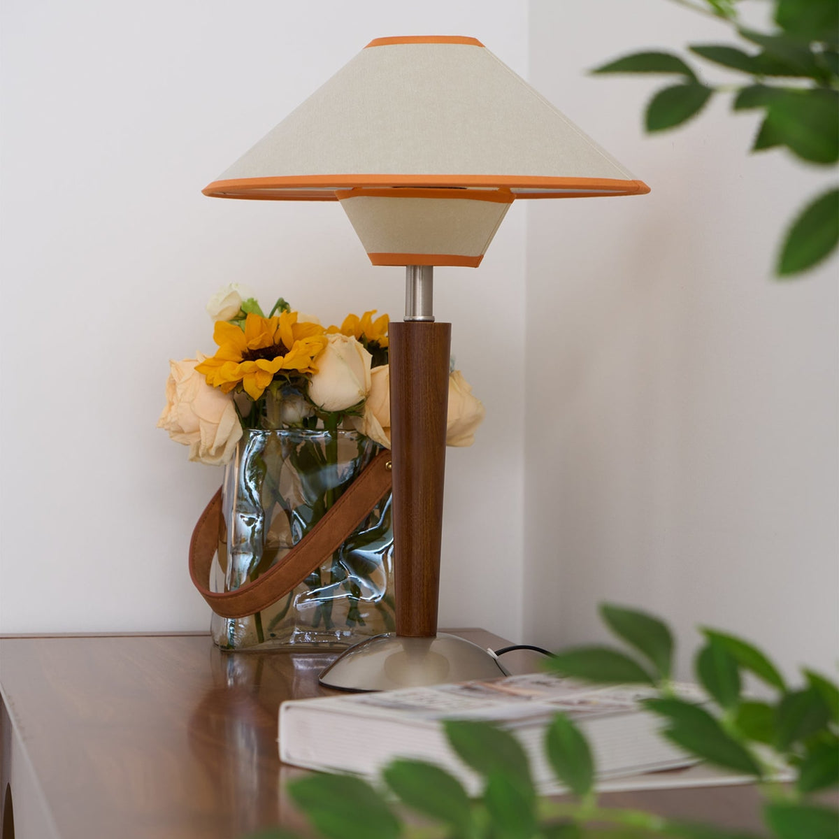 Modern Wood Table Lamp With Fabric Shade for Living Room — Ashbury Home & Living