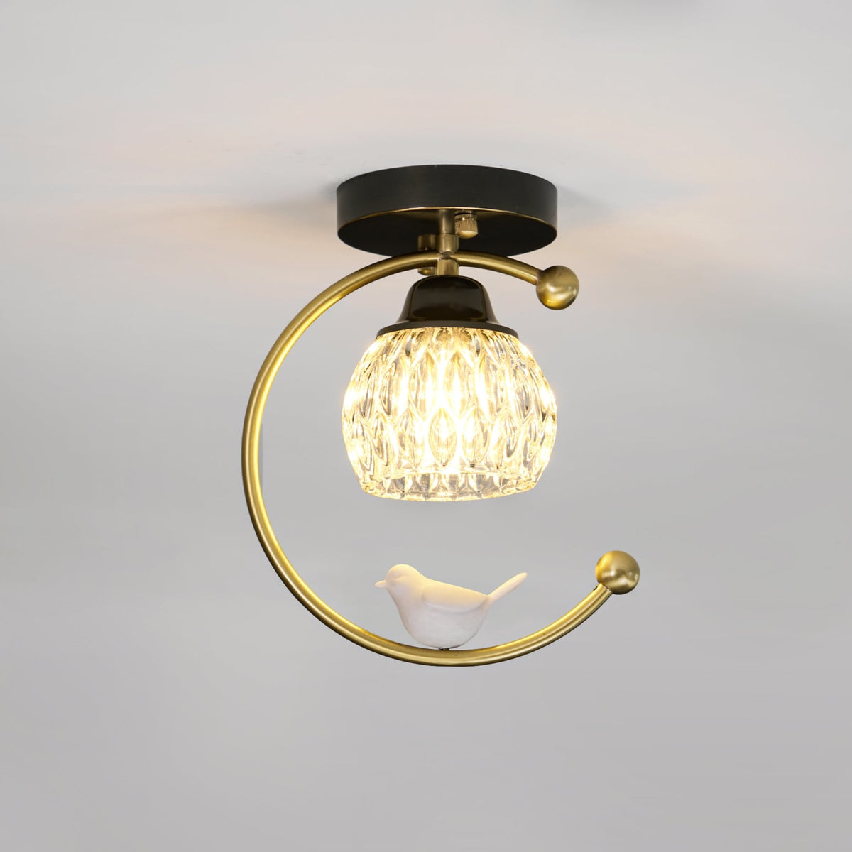 Contemporary Solid Brass Flush Mount Ceiling Light — Ashbury Home & Living