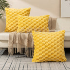 Soft Marshmallow Cushion Cover Plush Textured Faux Fur Pillowcase for Sofa