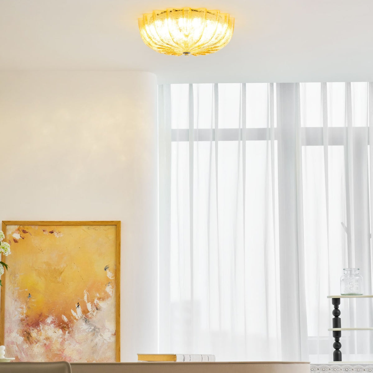 Vintage Glass Flush Mount Ceiling Light for Living Room — Ashbury Home & Living