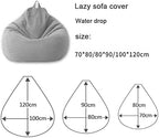 Bean Bag Chair Cover Linen Look Lazy Sofa Cover without Filling Removable Washable Teardrop Bean Bag Cover for Living Room | Bedroom and Playroom