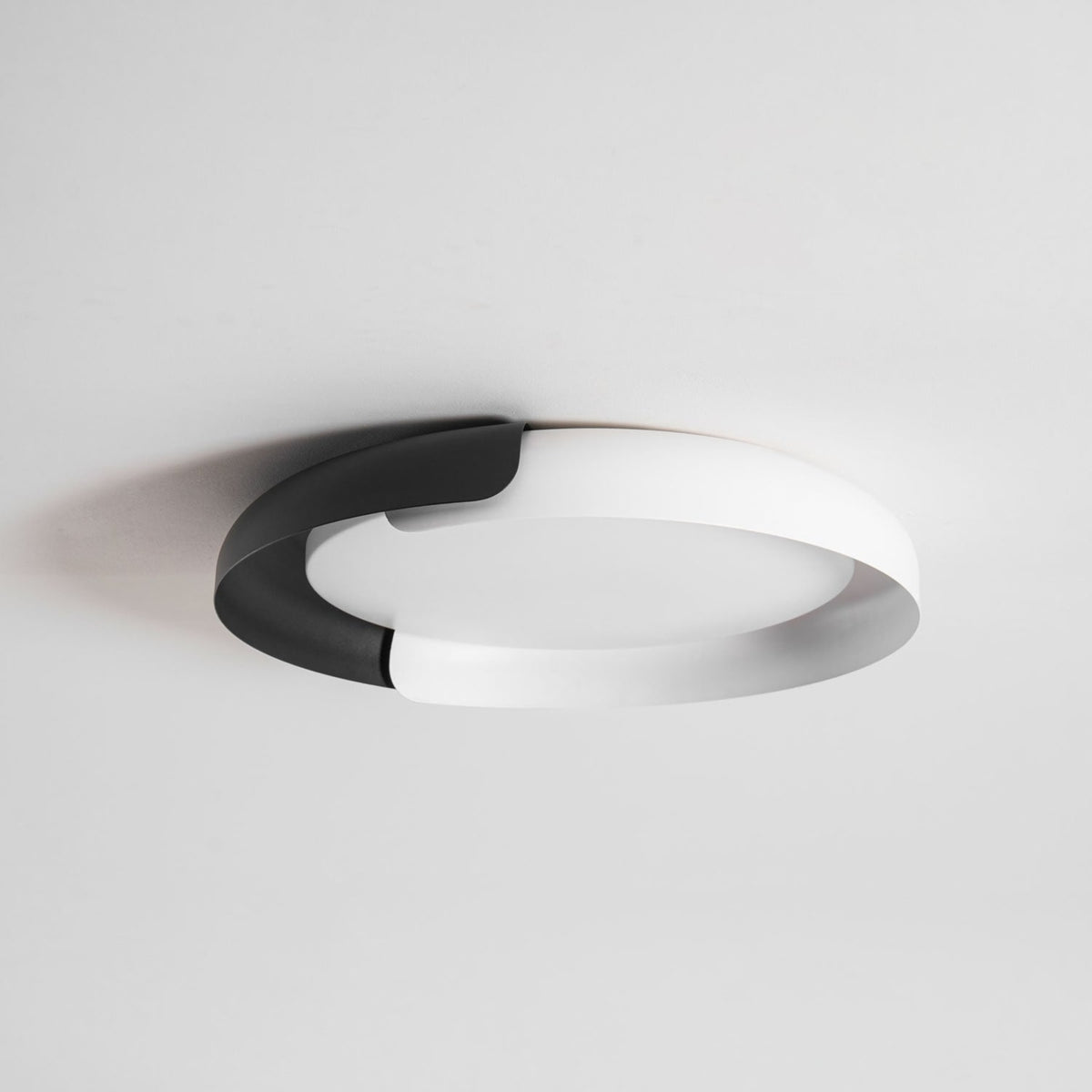 Modern Wood Flush Mount Ceiling Light for Living Room in White & Black — Ashbury Home & Living