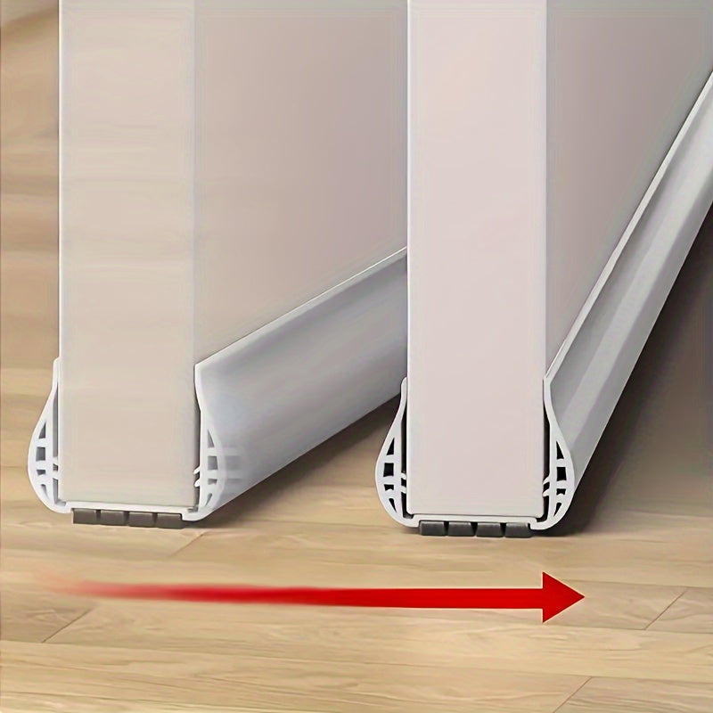 Under Door Draught Excluder Double Sided Door Seal Strip with Brush Adjustable Draft Stopper for Interior and Exterior Doors | Noise and Dust