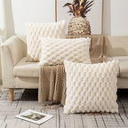 Soft Marshmallow Cushion Cover Plush Textured Faux Fur Pillowcase for Sofa