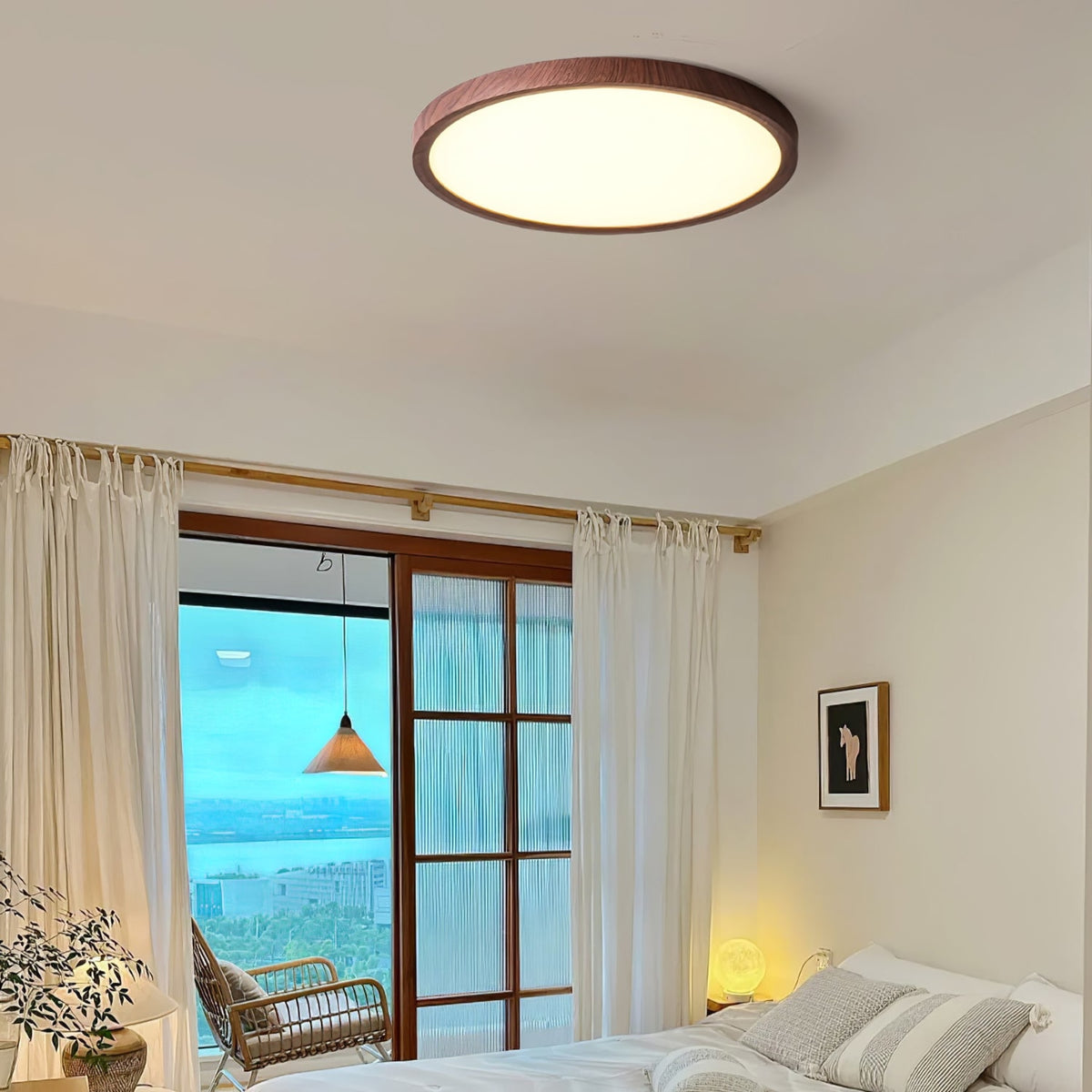 Minimalist Wood Flush Mount Ceiling Light With Slim Profile — Ashbury Home & Living