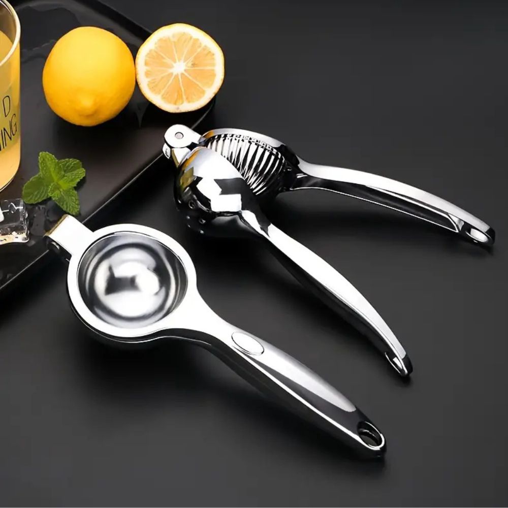 Stainless Steel Citrus Press Manual Lemon Squeezer with Long Handles Heavy Duty Hand Juicer for Lemons | Limes and Oranges