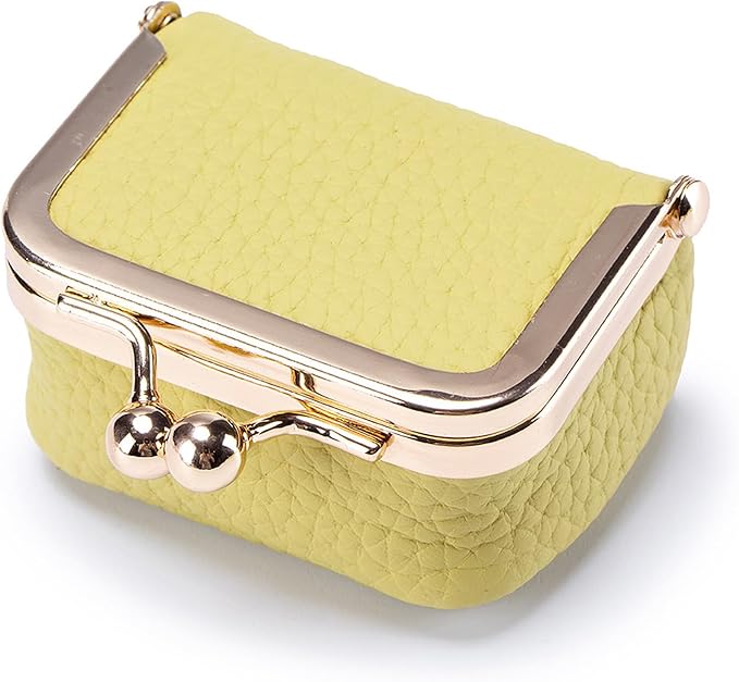 Mini Travel Jewellery Box Faux Leather Kiss Lock Jewellery Case with Ring Slots for Rings | Earrings and Necklaces