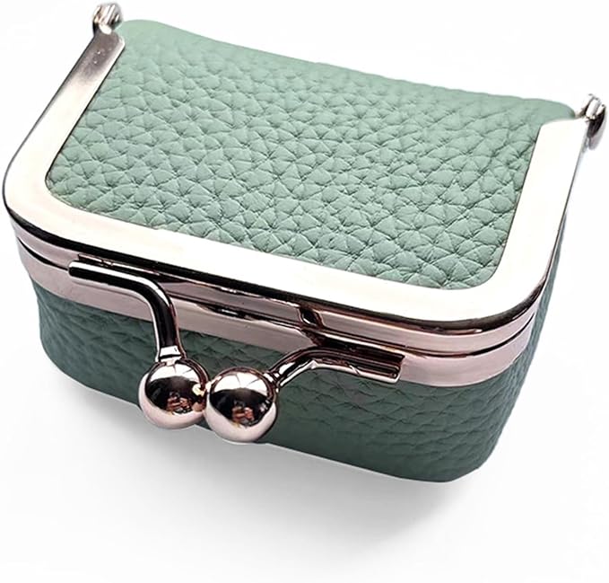 Mini Travel Jewellery Box Faux Leather Kiss Lock Jewellery Case with Ring Slots for Rings | Earrings and Necklaces