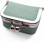 Mini Travel Jewellery Box Faux Leather Kiss Lock Jewellery Case with Ring Slots for Rings | Earrings and Necklaces