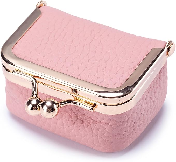 Mini Travel Jewellery Box Faux Leather Kiss Lock Jewellery Case with Ring Slots for Rings | Earrings and Necklaces