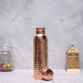 Hammered Copper Finish Water Bottle Stainless Steel Leak Proof Reusable Drinks Bottle with Screw Cap for Office | Yoga and Travel