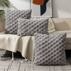Soft Marshmallow Cushion Cover Plush Textured Faux Fur Pillowcase for Sofa