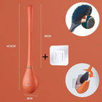 Teardrop Silicone Toilet Brush Set Wall Mounted Drip Holder Flexible Bristle Head Quick Drying Hygienic Loo Brush with Adhesive Hook | Single or Twin