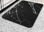 Diatomite Stone Bath Mat Quick Dry Non Slip Marble Effect Bathroom Floor Mat with Rubber Backing Absorbent Shower Mat for Bathroom | Kitchen