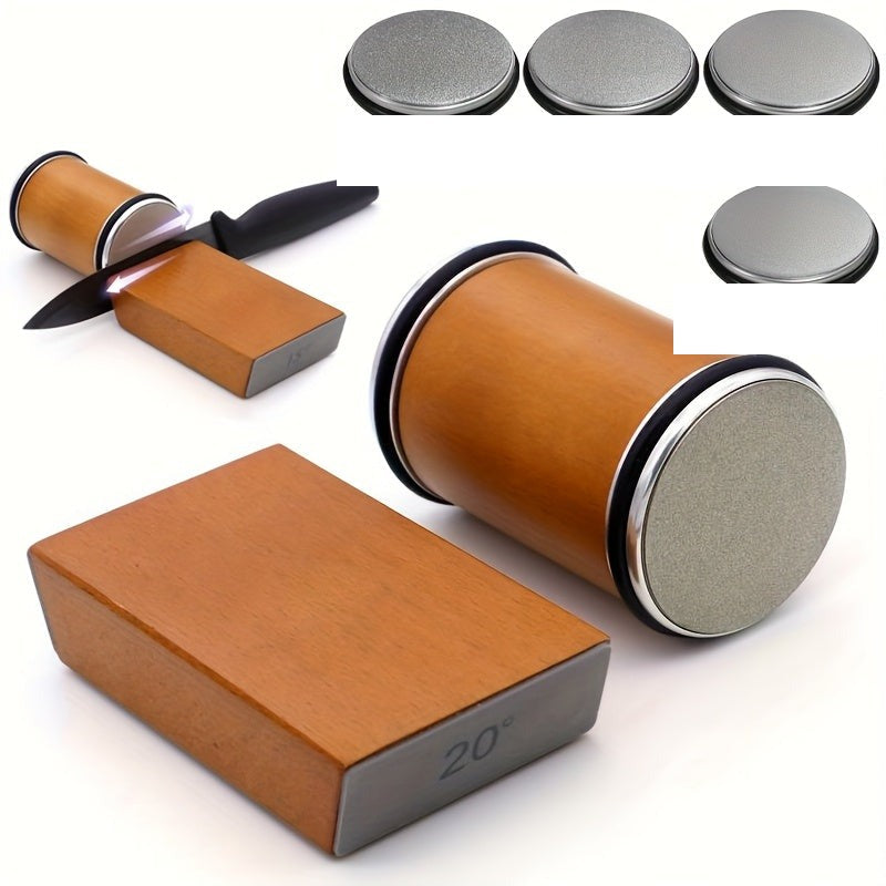 Rolling Knife Sharpener Set Diamond Sharpening Stone with Magnetic Angle Holder for Kitchen Knives | Pocket Knives and Tools