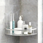 Corner Shower Shelf Self Adhesive Aluminium Bathroom Caddy No Drill Wall Mounted Storage Rack with Hook for Shower | Bathroom and Kitchen