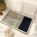Abstract Bath Mat Tufted Non Slip Bathroom Rug Soft Absorbent Machine Washable Shower Mat with Colour Block Design for Bathroom and Bedroom